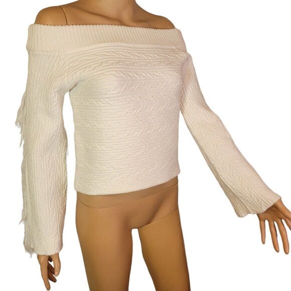 RACHEL ROY Women's White Off-the-shoulder Sweater (size S) - Picture 7 of 10